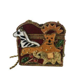 Braciano Collectables Jungle Theme Velvet & Beaded Handbag